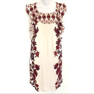 Floral Ruffle Boho Dress Medium